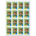 16 Briefmarkenaufkleber 'Kinderpost AG' 